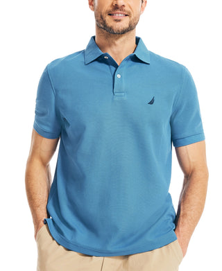 Nautica Men's Sustainably Crafted Classic Fit Deck Polo Shirt Blue Size Small