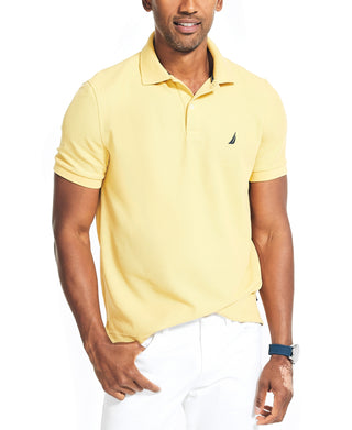 Nautica Men's Sustainably Crafted Classic Fit Deck Polo Shirt Yellow Size XL