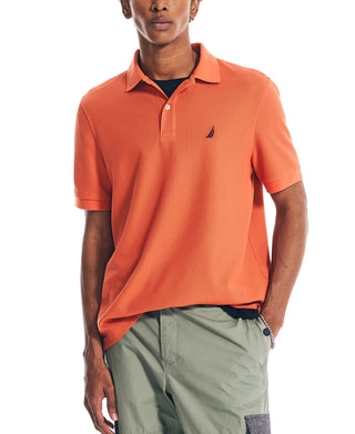Nautica Men's Sustainably Crafted Classic Fit Deck Polo Shirt Orange Size Small