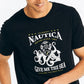 Nautica Men's Sustainably Crafted Give Me The Sea Graphic T-Shirt Black Size X-Large