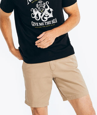 Nautica Men's Sustainably Crafted Give Me The Sea Graphic T-Shirt Black Size X-Large