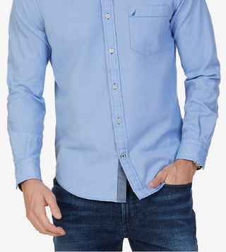 Nautica Men's Big & Tall Oxford Shirt Blue Size XXXX-Large