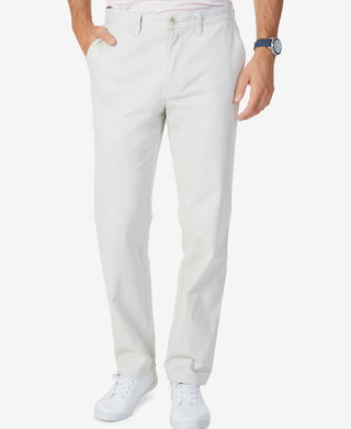 Nautica Men's Classic Fit Stretch Solid Flat Front Chino Deck Pants White Size 38X32