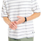 Nautica Men's Loose Fit Crew Neck Stripe Pocket T-Shirt White Size X-Large