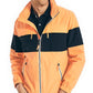 Nautica Men's Colorblock Lightweight Hooded Jacket Orange Size Large