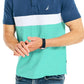 Nautica Men's Color Blocked Polo Shirt Blue Size Large
