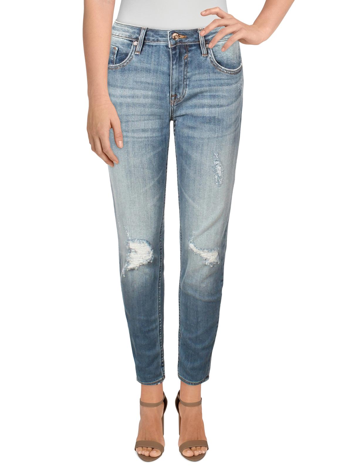 Vigoss Women's Distressed Crop Skinny Jeans Blue Size 28