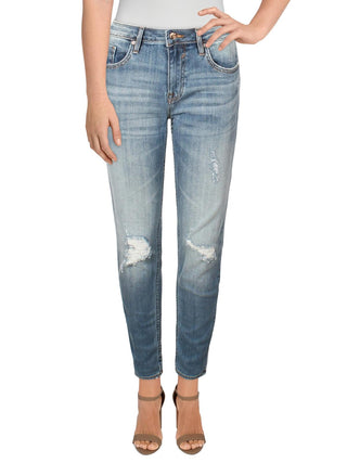 Vigoss Women's Distressed Crop Skinny Jeans Blue Size 28