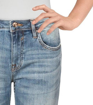 Vigoss Women's Distressed Crop Skinny Jeans Blue Size 28