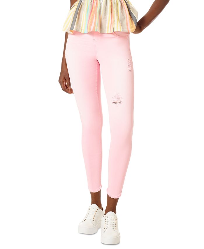 Hue Women's Ripped Denim Skimmer Leggings Pink Size Small