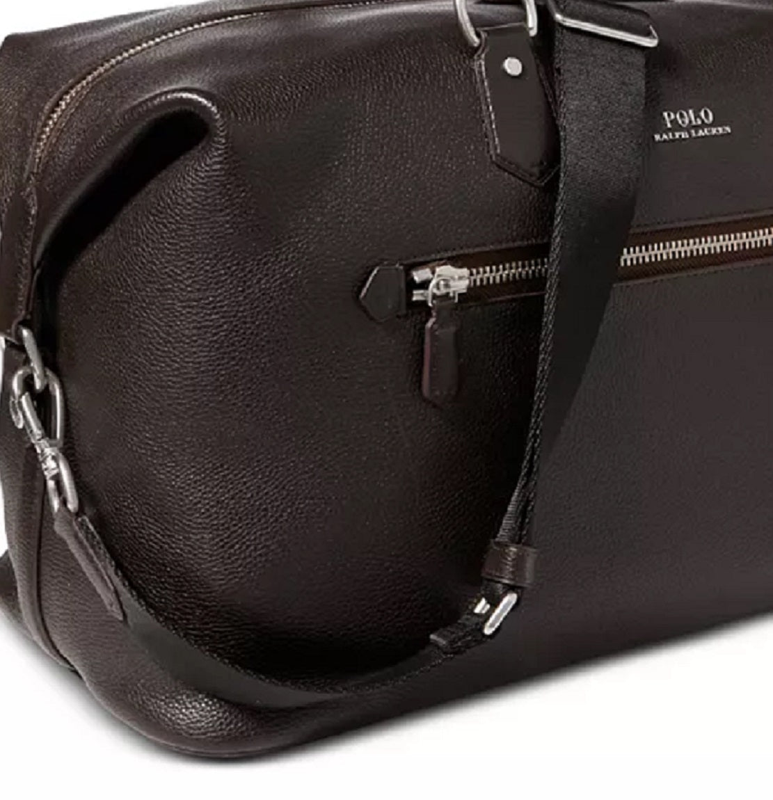 Polo Ralph Lauren Men's Pebbled Leather Duffel Bag Black Size Regular