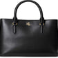 Ralph Lauren Leather Small Marcy Satchel Black Size Regular
