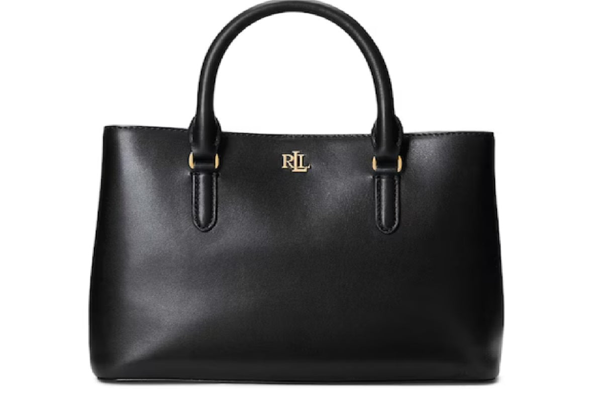 Ralph Lauren Leather Small Marcy Satchel Black Size Regular