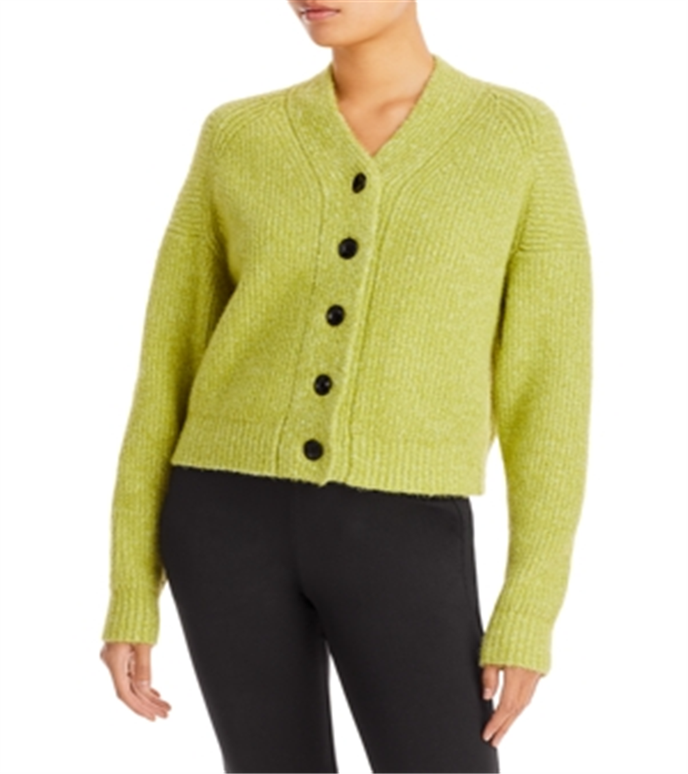 Proenza Schouler Women's Label Fluffy Knit Cardigan Green Size Small