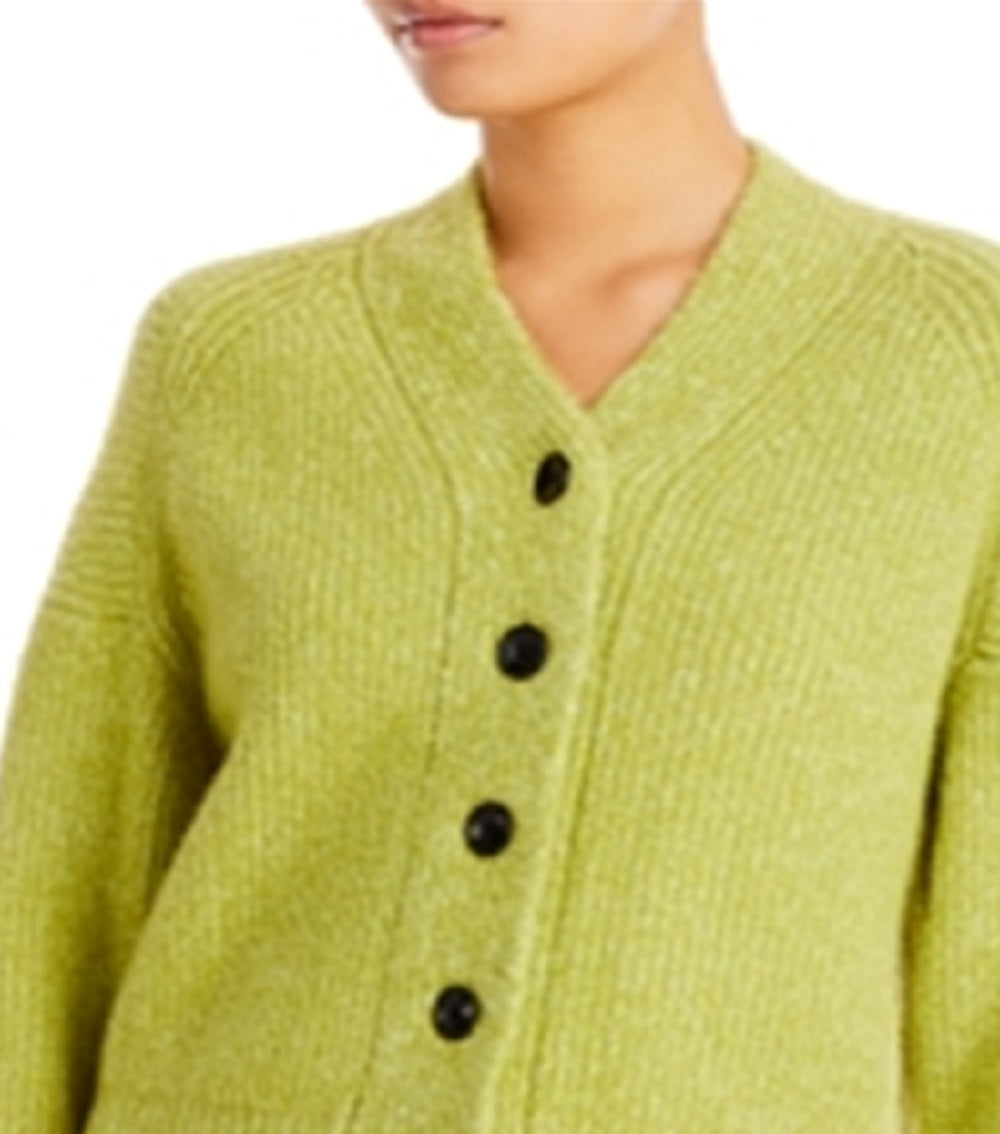 Proenza Schouler Women's Label Fluffy Knit Cardigan Green Size Small