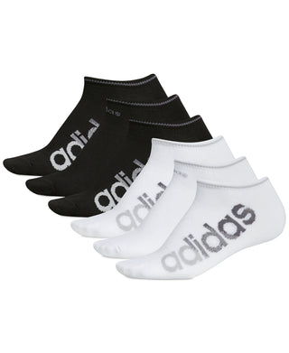 adidas Women's 6 Pk Linear Superlite Ii No Show Socks White Size 4-10