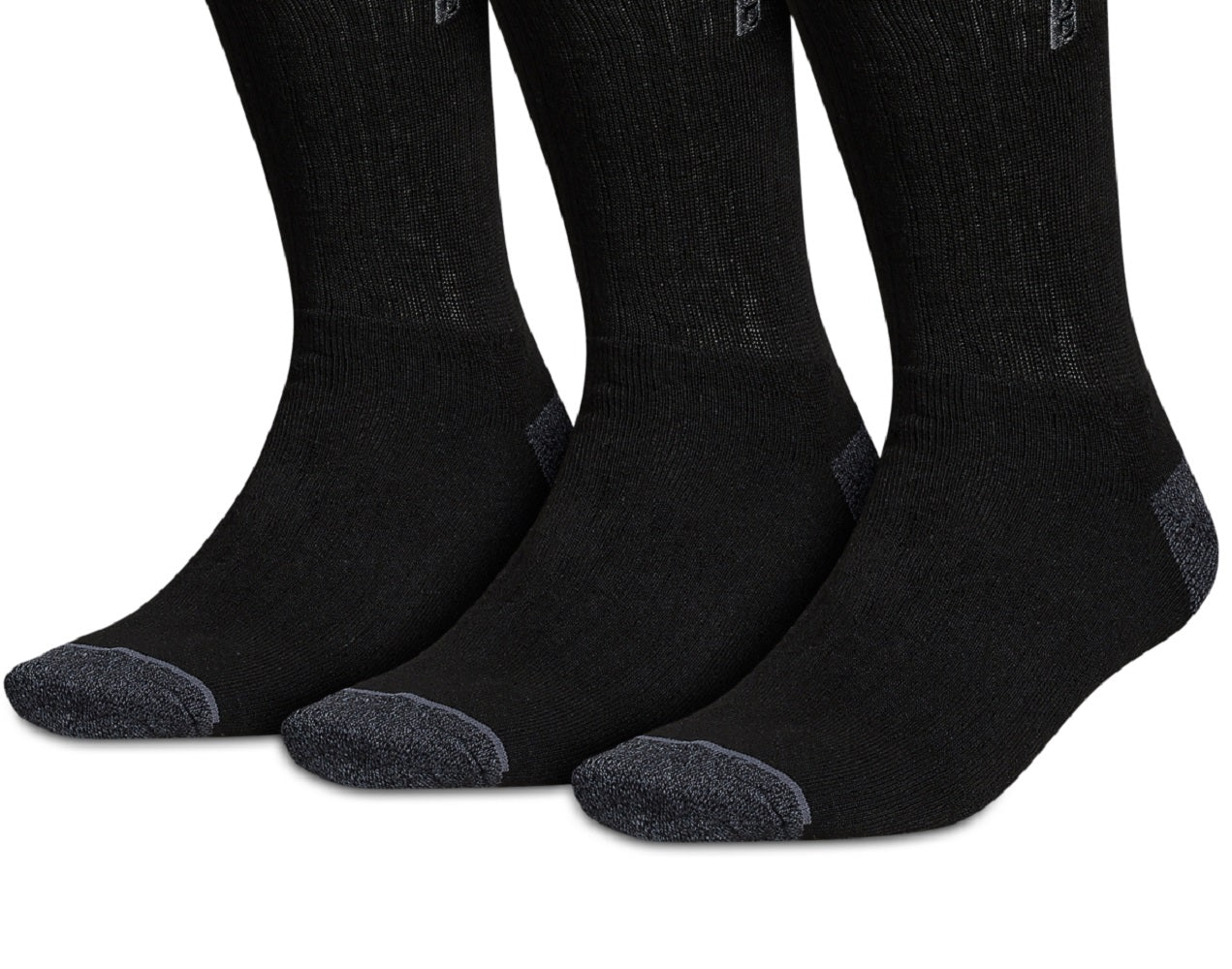 adidas Men's 3 Pack Classic Cushioned Crew Socks Black Size Regular