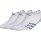adidas Men's 3 Pack Superlite Stripe 3 No Show Socks Gray Size 6-12