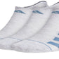 adidas Men's 3 Pack Superlite Stripe 3 No Show Socks Gray Size 6-12