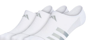 adidas Men's Superlite Stripe 3 Super No Show Socks White Size Regular