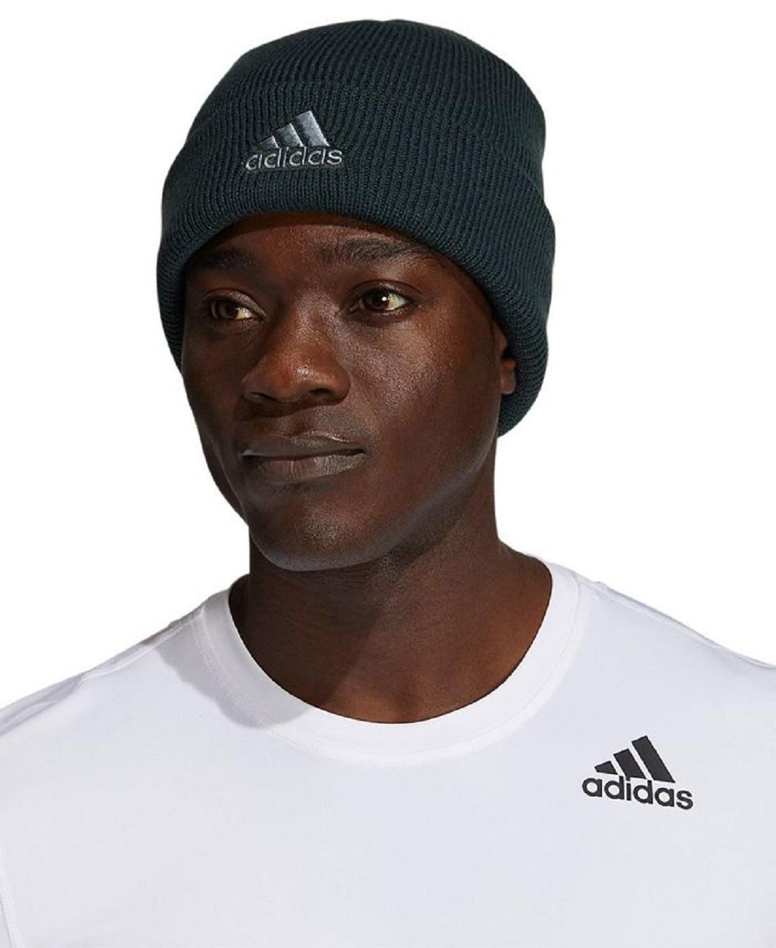 adidas Men's Knit Folded Beanie Black Size Regular