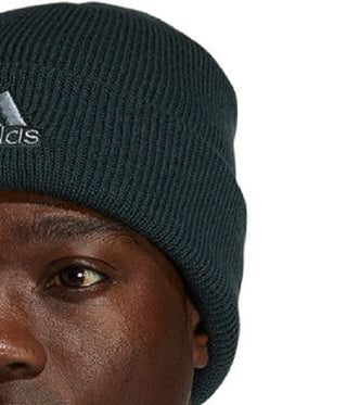 adidas Men's Knit Folded Beanie Black Size Regular