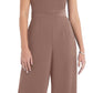 After Six Women's Halter Neck Satin Charmeuse & Crepe Jumpsuit Brown Size 0