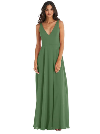 After Six Women's Vineyard Green Chiffon Gown Size 8
