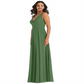 After Six Women's Vineyard Green Chiffon Gown Size 8