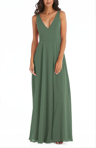 After Six Women's Vineyard Green Chiffon Gown Size 8