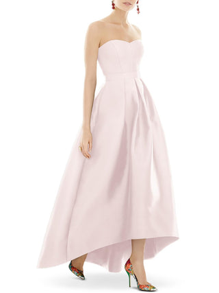 Alfred Sung Women's Blush Strapless High/Low Ballgown Size 10