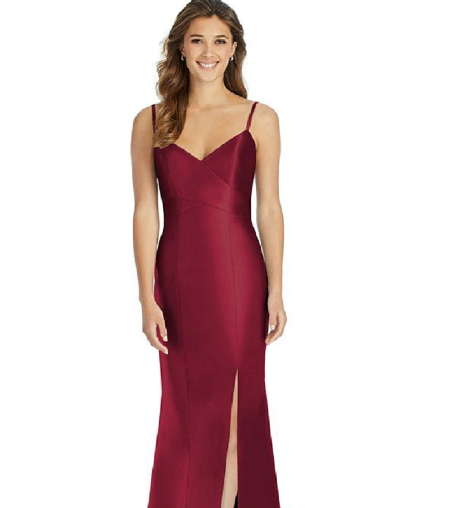 Alfred Sung Women's Satin A Line Gown Red Size 10