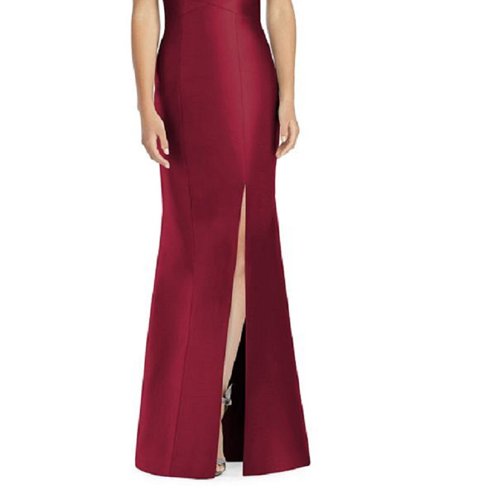 Alfred Sung Women's Satin A Line Gown Red Size 10