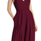 Dessy Collection Women's Arielle V Neck Lux Chiffon Jumpsuit Red Size 8