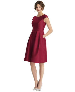 Alfred Sung Women's Cap Sleeve Cocktail Dress Red Size 4