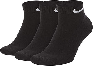 Nike Unisex Kid's 3PK Everyday Cushion Low Socks Black Size Large