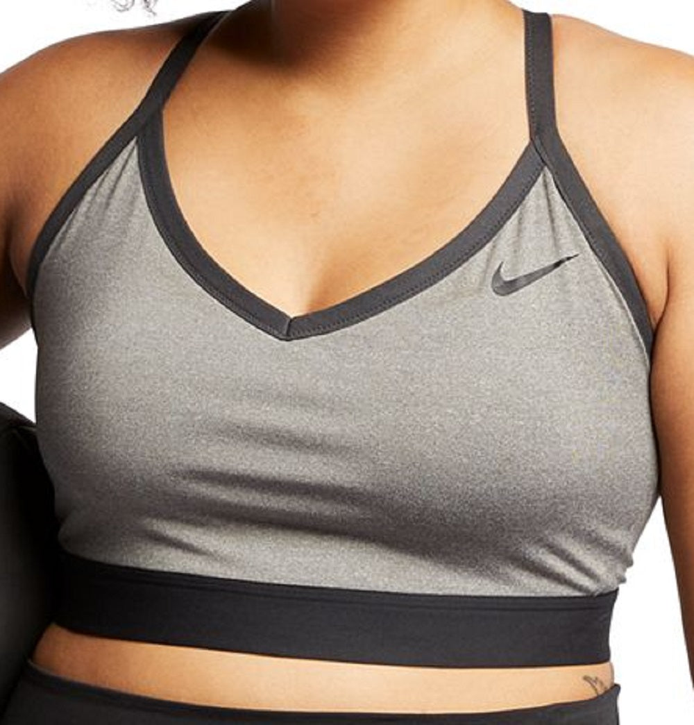 Nike Women's Plus Solid Indy Sports Bra Gray Size 2X