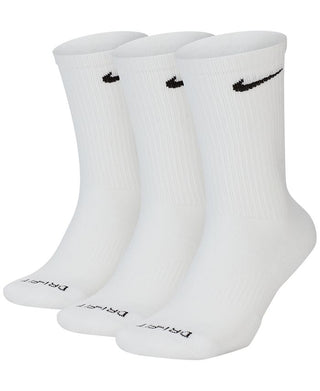 Nike Men's Dry 3 Pack Everyday Cushion Crew Training Socks White Size Large