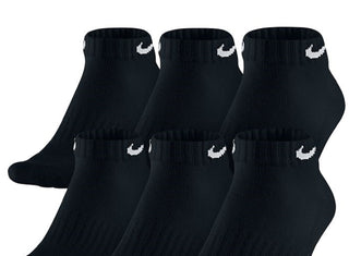 Nike Men's 6 Pack Cotton Low Cut Socks Black Size Large