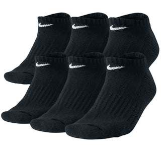 Nike Men's Cotton No Show 6 Pack Socks Black Size Large