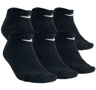 Nike Men's Cotton No Show 6 Pack Socks Black Size Large