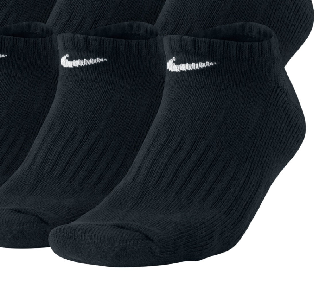 Nike Men's Cotton No Show 6 Pack Socks Black Size Large