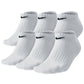 Nike Men's Cotton Cushioned No Show Socks White Size Large