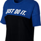 Nike Women's Just Do It Dri Fit Colorblocked Running Top Black Size X-Large