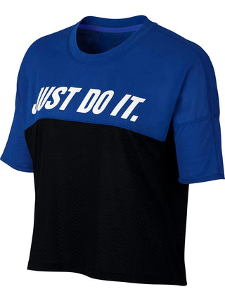 Nike Women's Just Do It Dri Fit Colorblocked Running Top Black Size X-Large