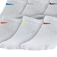 Nike Women's 6 Pk Sportswear No Show Performance Socks White Size Medium