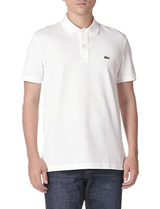 Lacoste Men's Slim Fit Pique Polo Shirt White Size 4