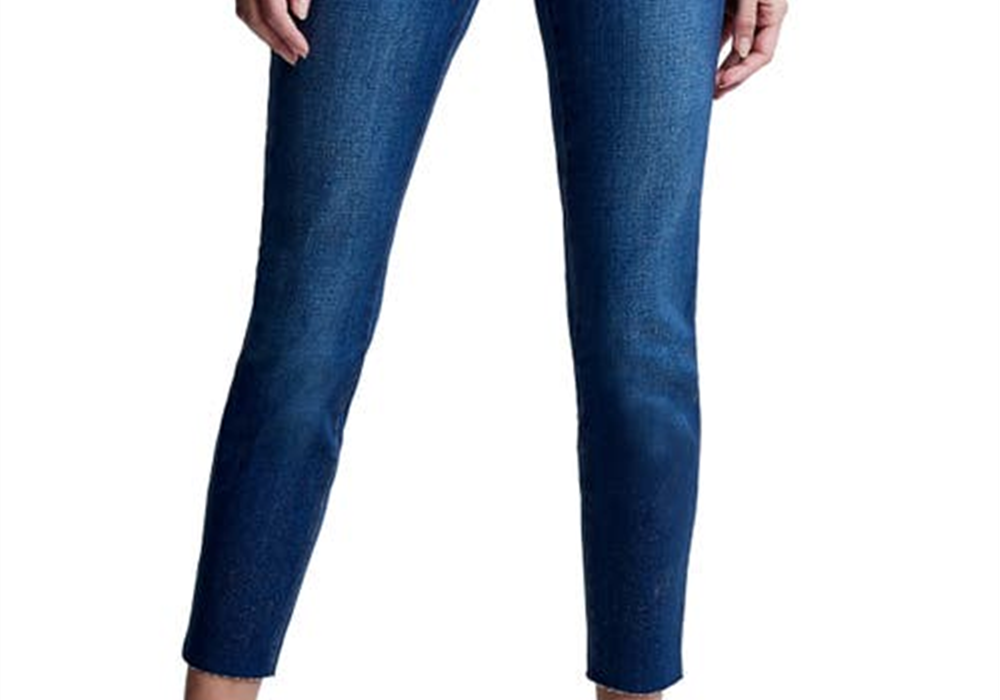 L'AGENCE El Matador French Slim Metallic Crop Skinny Jeans in Fremont/gold Glitter Coat , Size 26