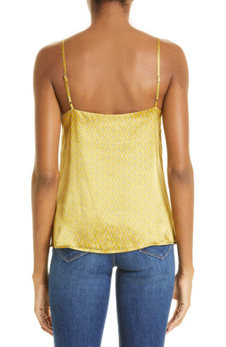 XX-Large L'agence Jane Chain Print Silk Camisole in Goldchamp