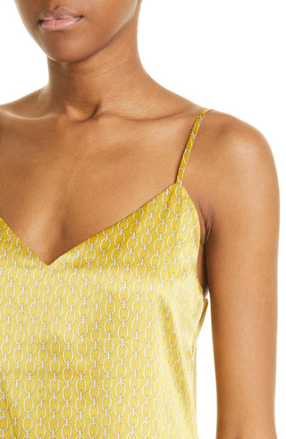 XX-Large L'agence Jane Chain Print Silk Camisole in Goldchamp